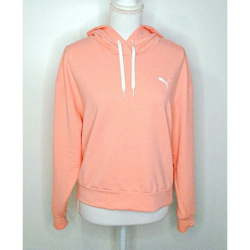 Puma Cropped Hoodie Sweatshirt Style# 846115-26 Peachy Pink Women Size Small